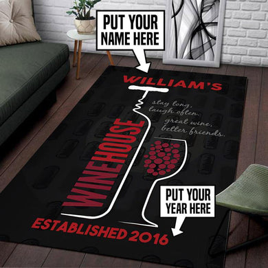 Personalized Wine House Rug 06458