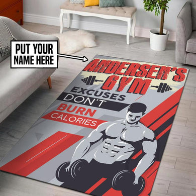 Personalized Gym Excuses Don't Burn Calories Rug 06504