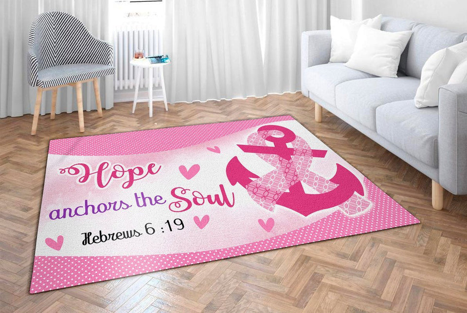 Breast Cancer, Hope Anchors The Soul Rug 07164