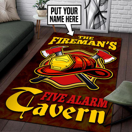 Personalized Fireman Five Alarm Tavern Rug 05954