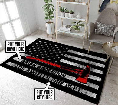 Personalized Firefighter Rug 06133