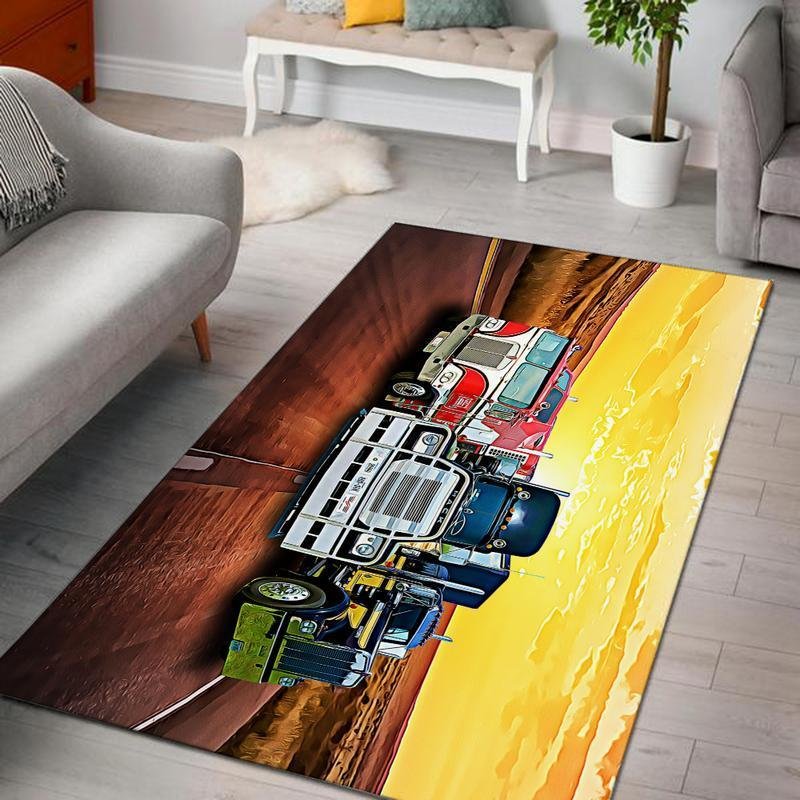 Convoy Rug Truck Driver Convoy Bj And The Bear Smokey And The Bandit Rubber Duck Bj Mckay Snowman Kenworth Mack 01640