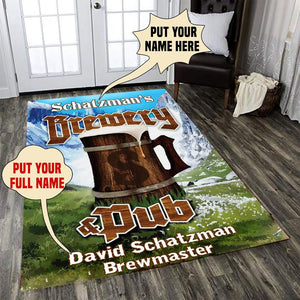 Personalized Brewery And Pub Rug 06459