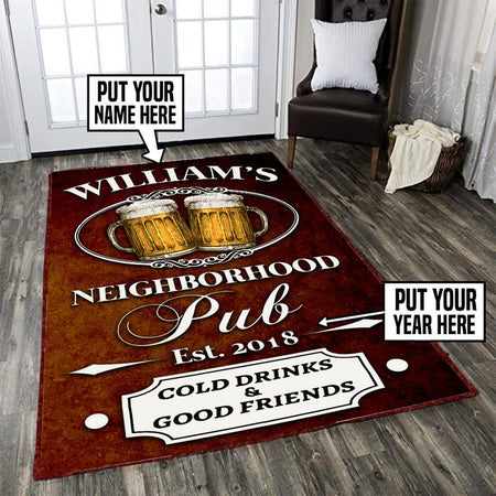 Personalized Neighborhood Pub Rug 05829