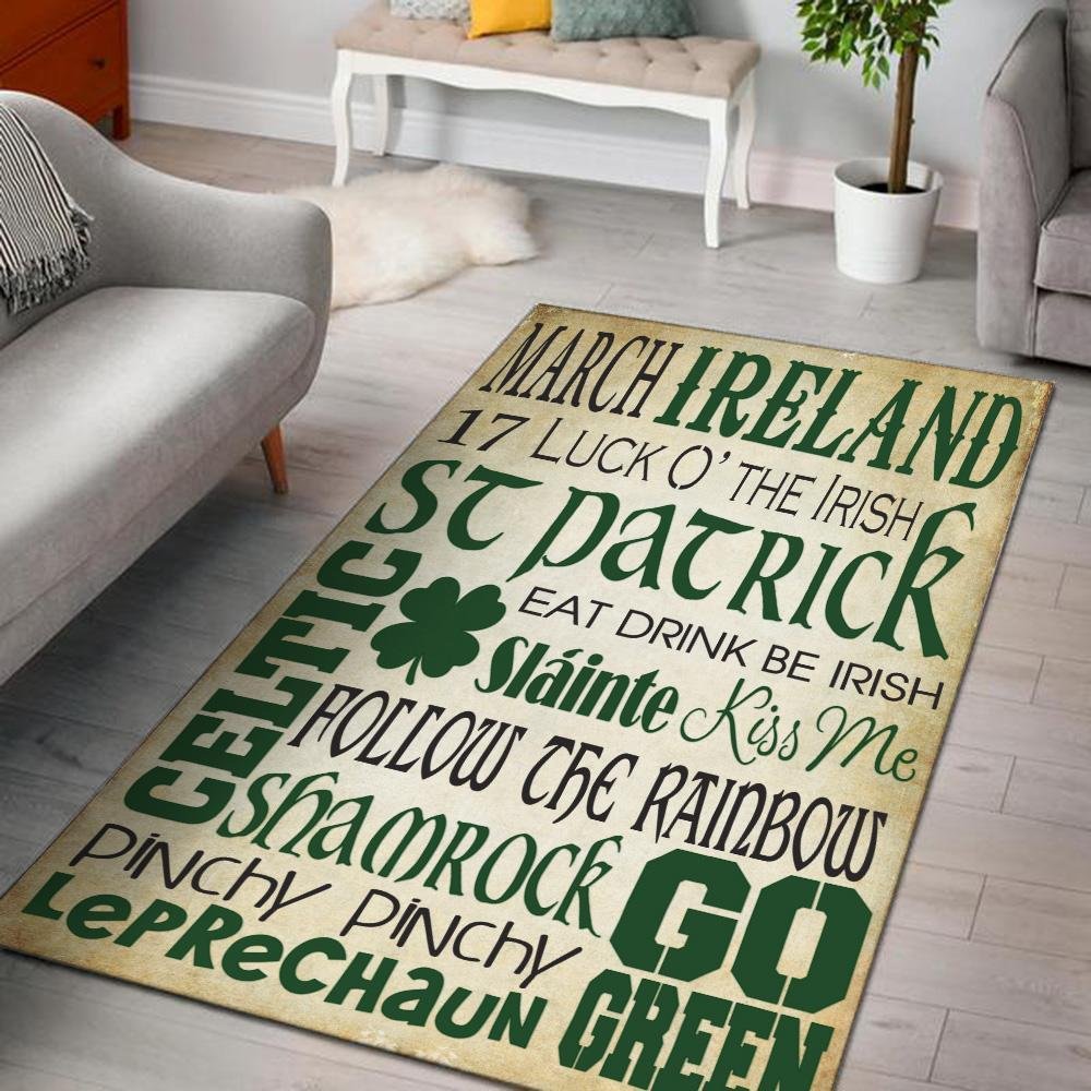 St Patrick Celtic Shamrock Rug 06727