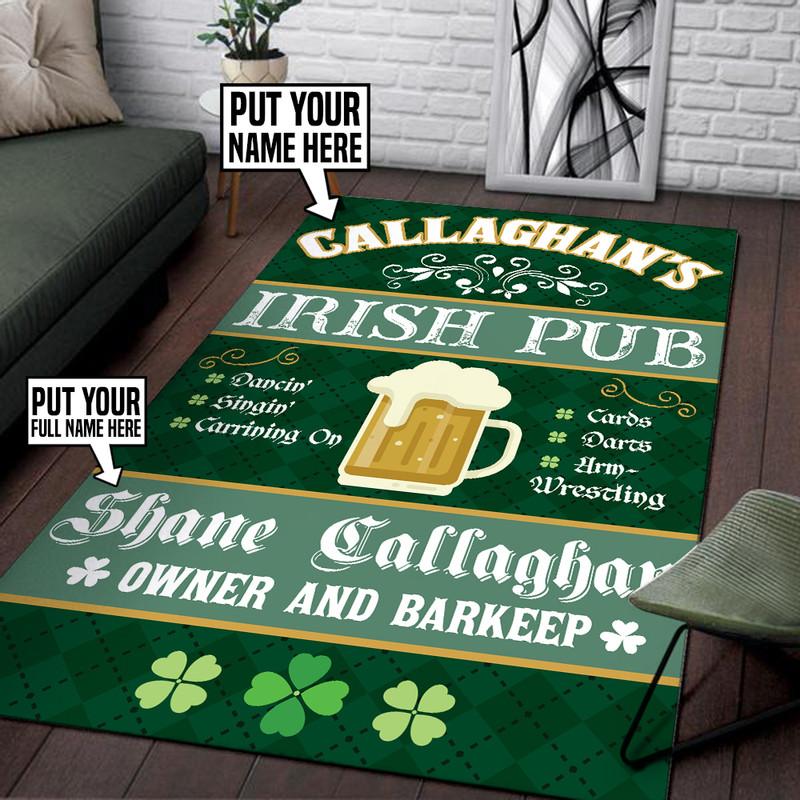 Personalized Irish Pub Rug 06245