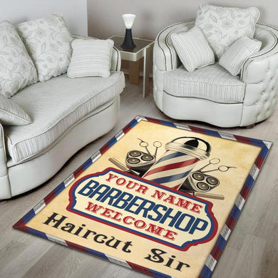 Personalized Barber Shop Rug 06947
