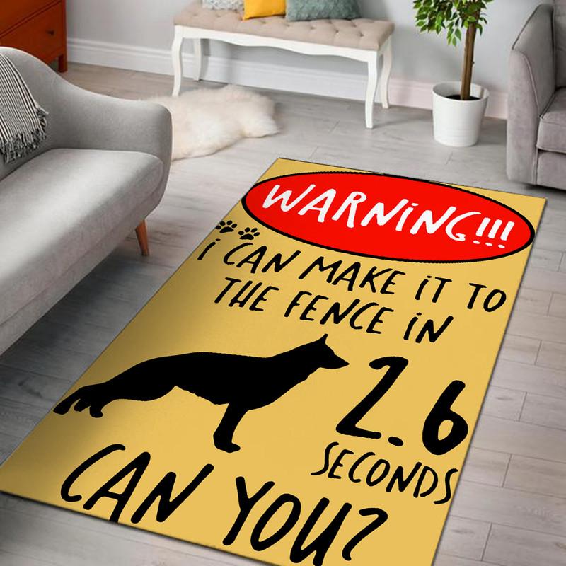 I Can Make It To The Fence In 2.6 Seconds Can You? German Shepherd Rug 05406