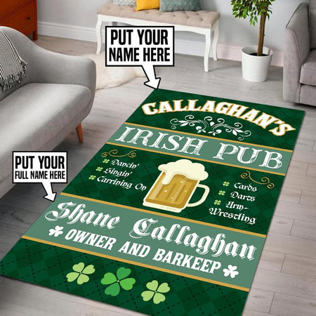 Personalized Irish Pub Rug 06245