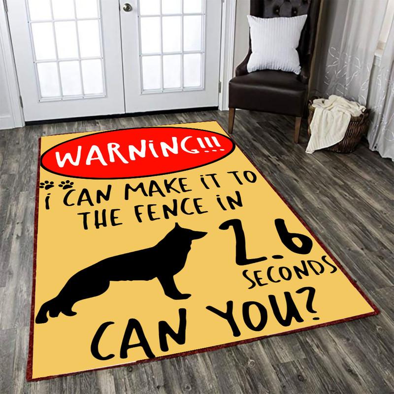 I Can Make It To The Fence In 2.6 Seconds Can You? German Shepherd Rug 05406