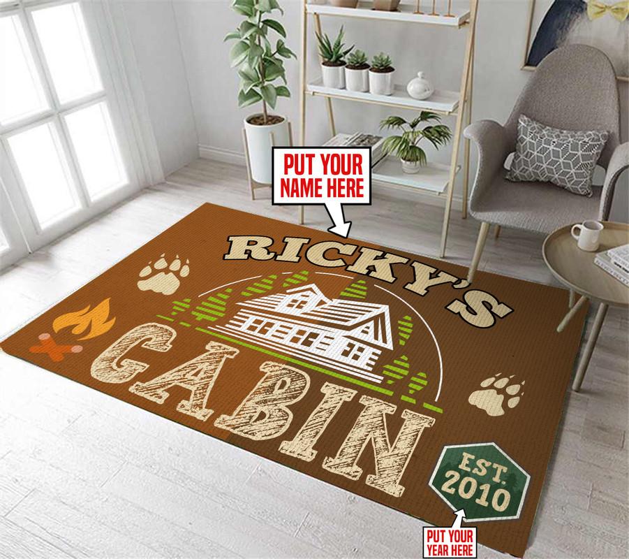 Personalized Cabin Rug 06436