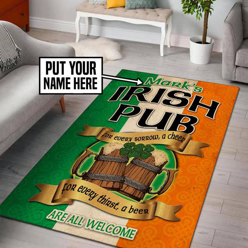 Personalized Irish Pub Rug 06776