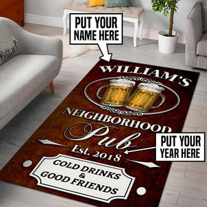 Personalized Neighborhood Pub Rug 05829