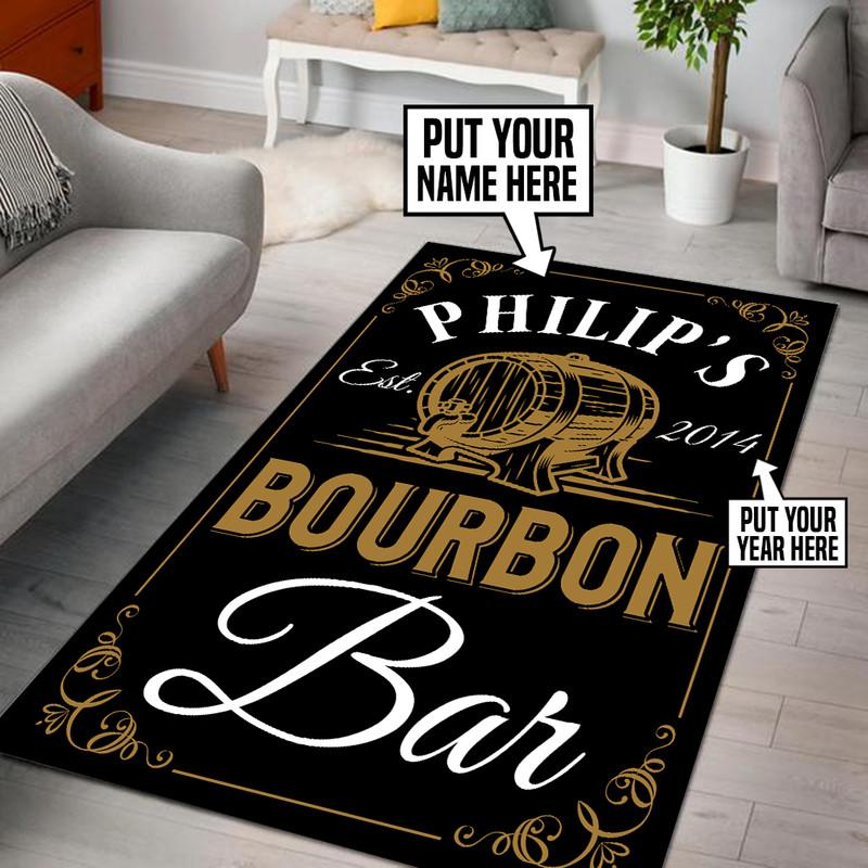 Personalized Bourbon Bar Rug 05948