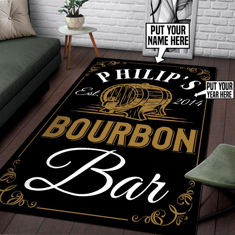 Personalized Bourbon Bar Rug 05948
