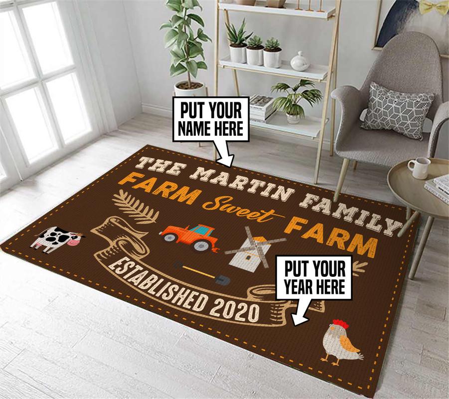 Personalized Farm Sweet Farm Rug 06433