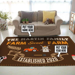 Personalized Farm Sweet Farm Rug 06433