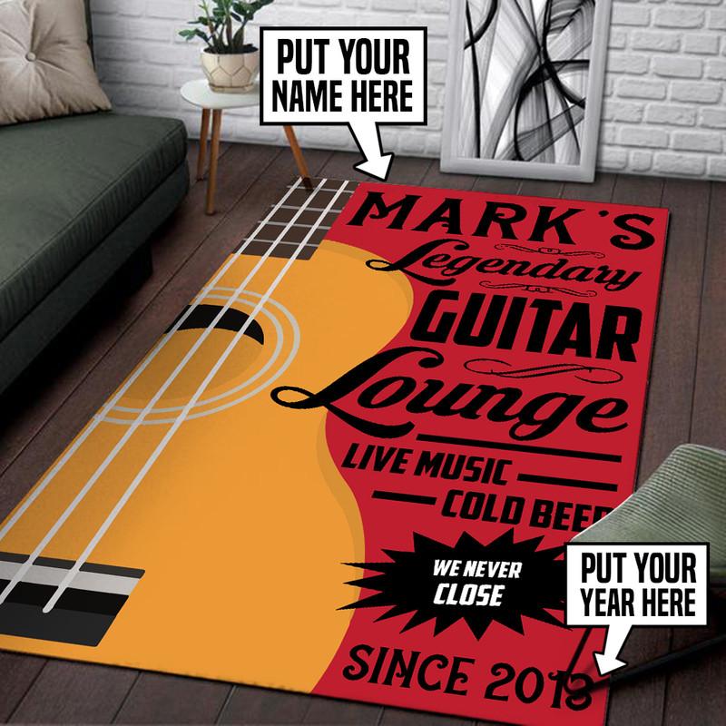 Personalized Guitar Lounge Rug 05960