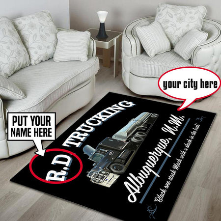 Personalized Convoy Rd Trucking Rug 05290