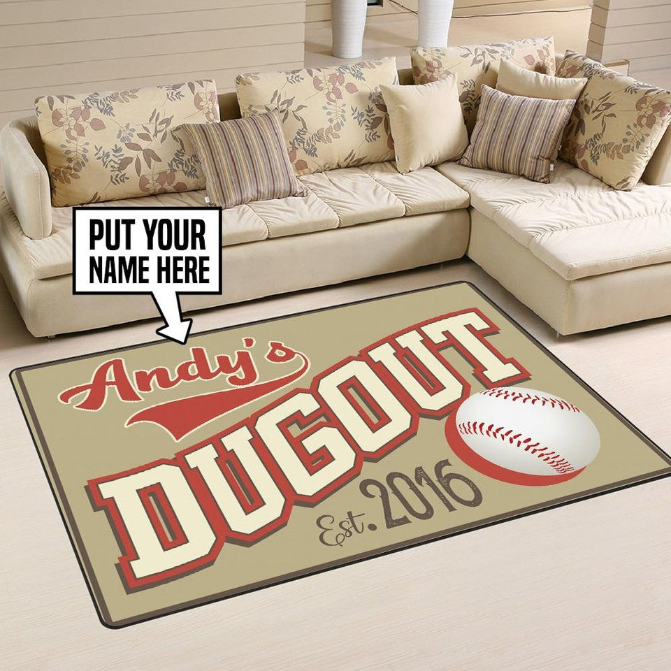 Personalized Baseball Dugout Rug 05491