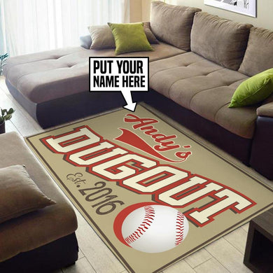 Personalized Baseball Dugout Rug 05491