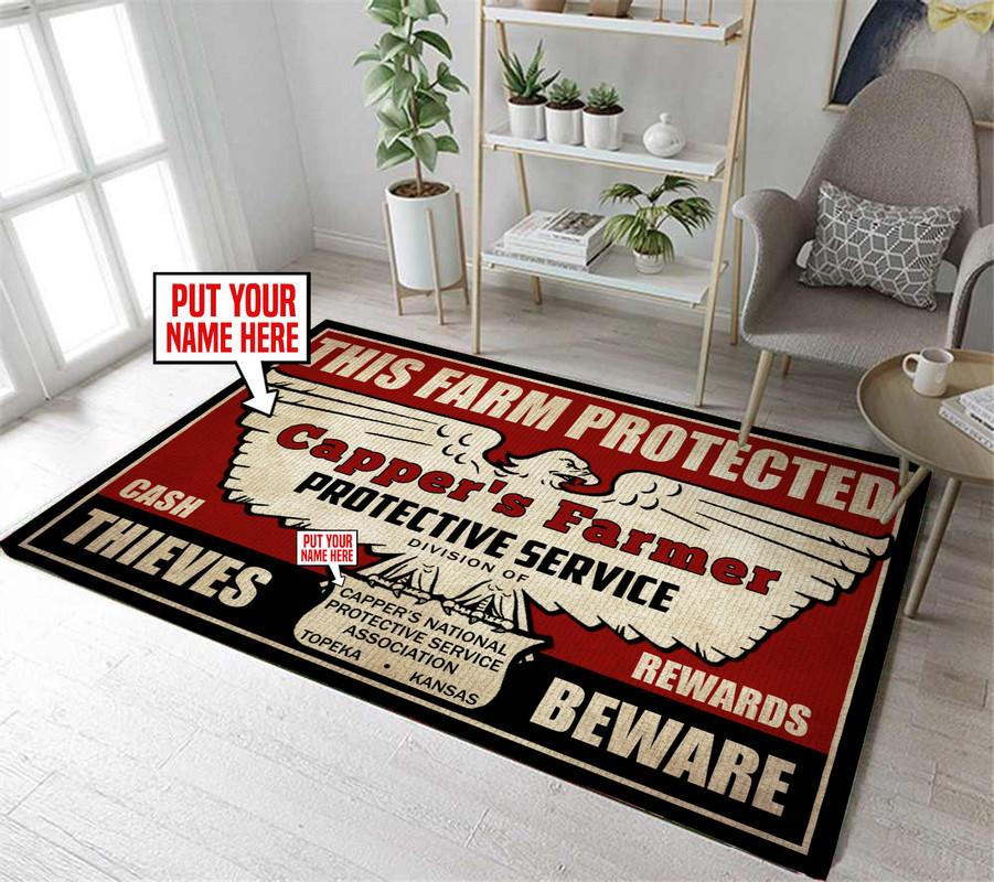 Cappers Farmers Insurance Classic Farm Tractor Rug 06268