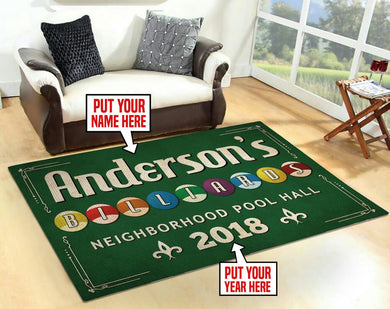 Personalized Billiard Room Rug 05854