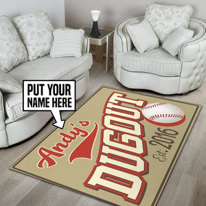 Personalized Baseball Dugout Rug 05491