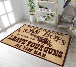 Cowboys Leave Your Guns Humorous Funny Rug 06060