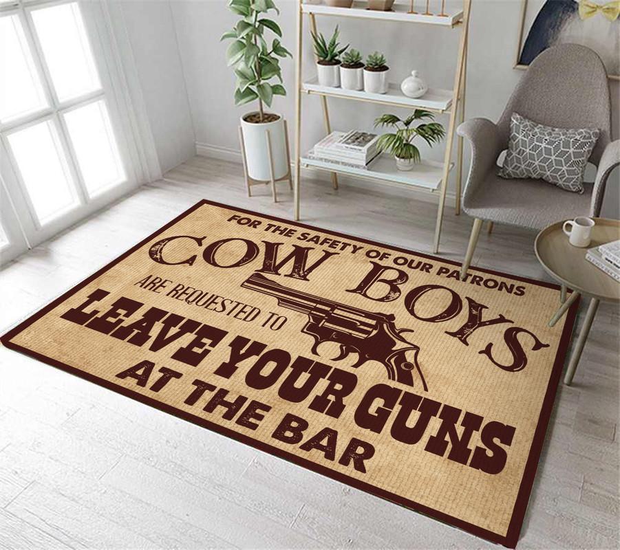 Cowboys Leave Your Guns Humorous Funny Rug 06060