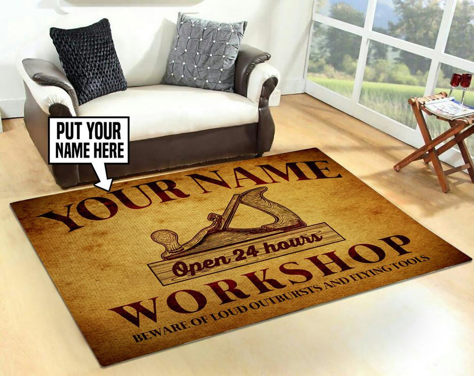 Personalized Woodworking Woodshop Rug 06617