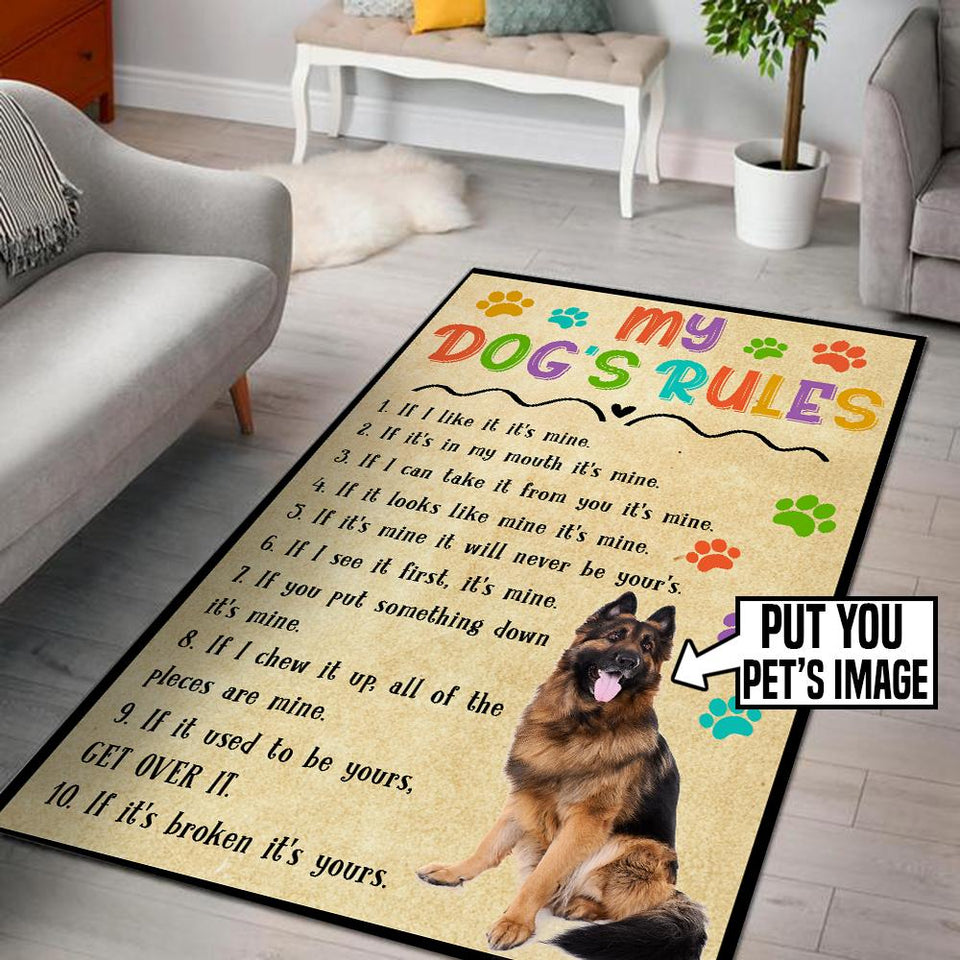 Personalized My Dog's Rule Rug 05554
