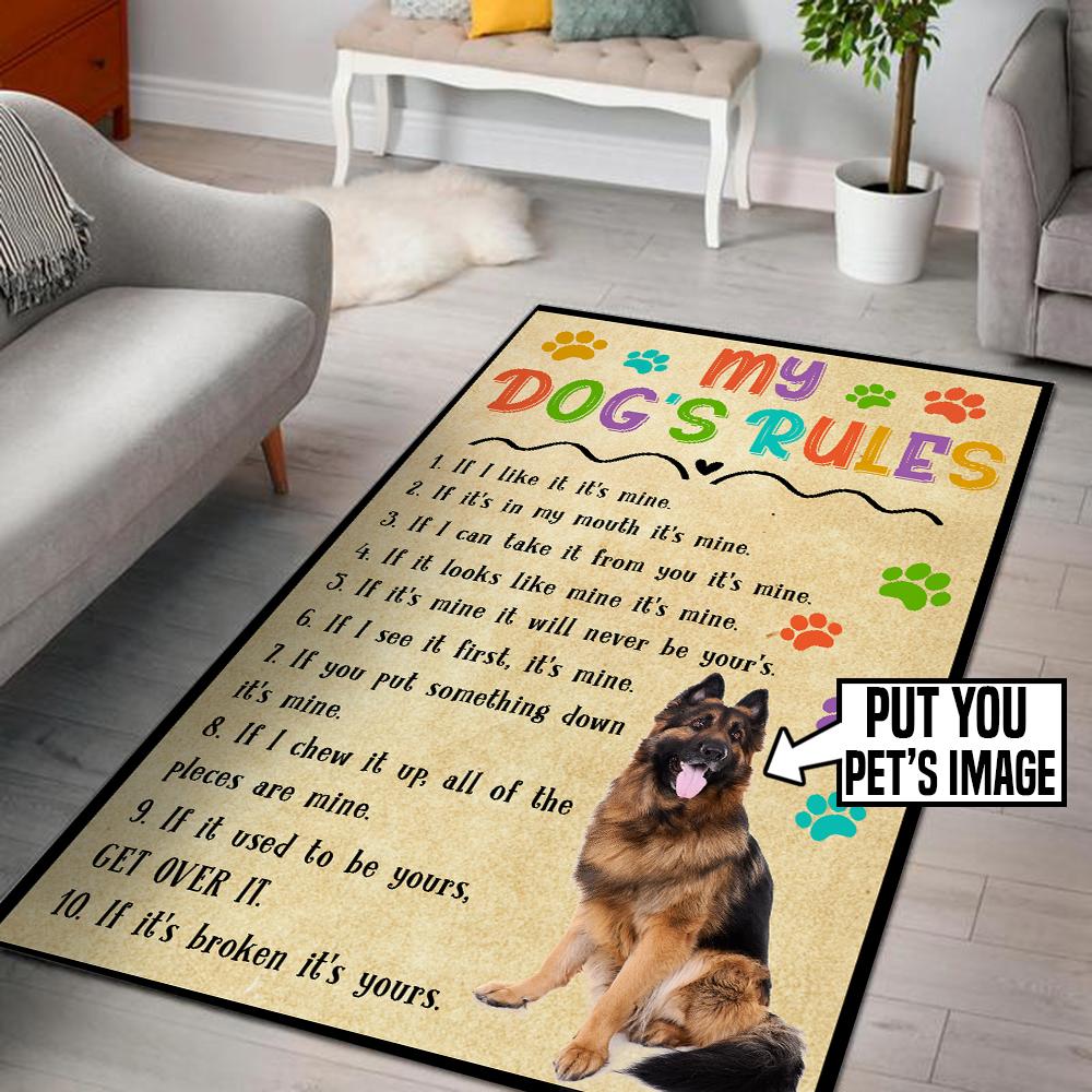 Personalized My Dog's Rule Rug 05554
