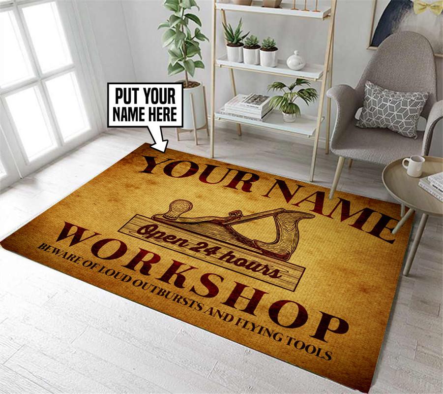 Personalized Woodworking Woodshop Rug 06617