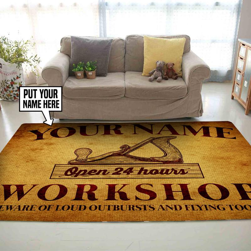 Personalized Woodworking Woodshop Rug 06617