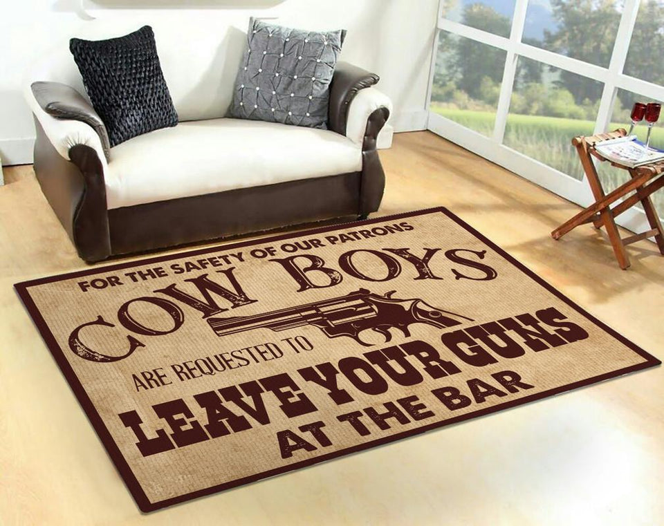 Cowboys Leave Your Guns Humorous Funny Rug 06060