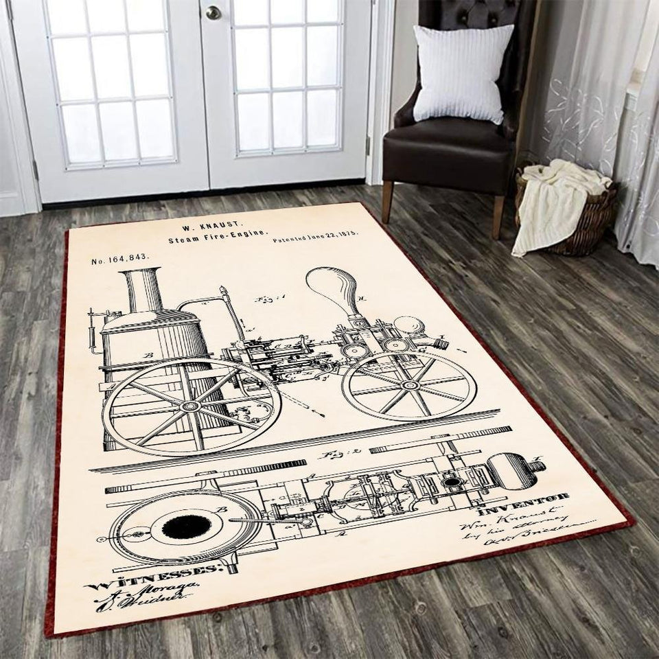 Locomotive Rug Locomotive Railway Railroad 04853