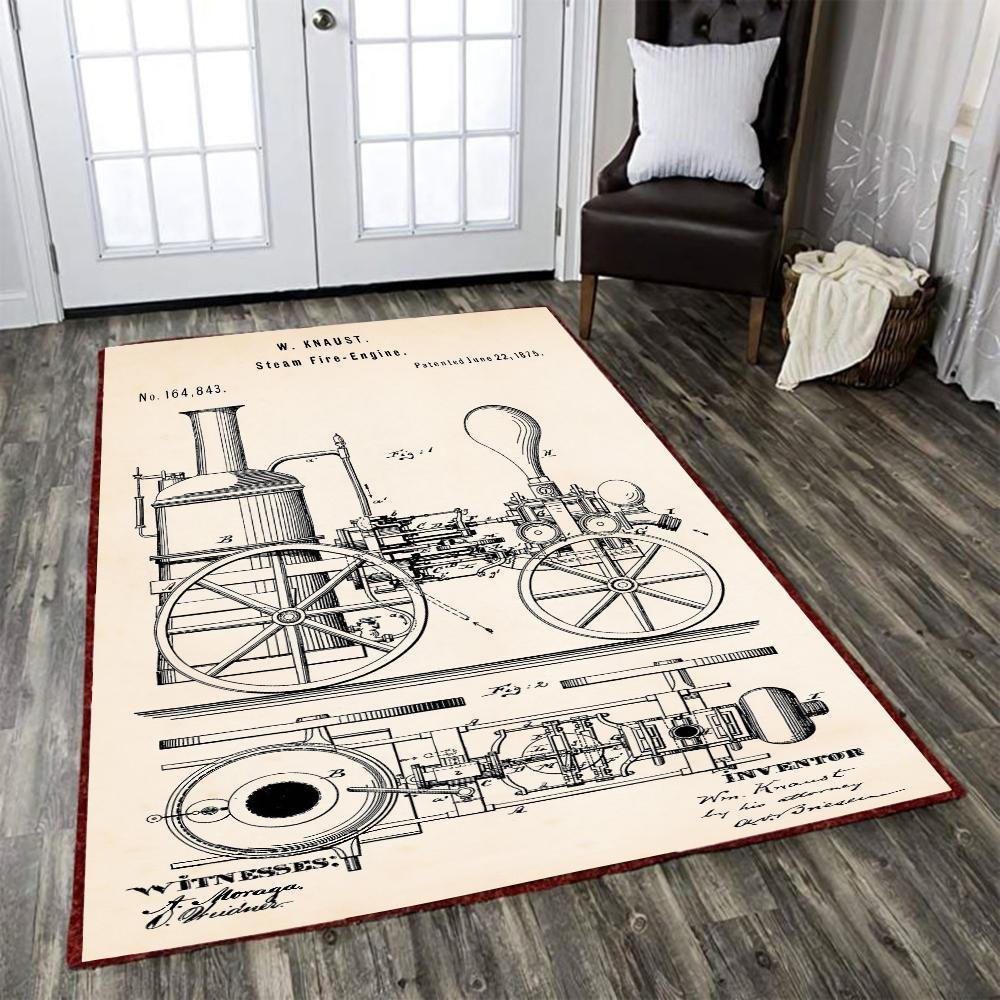 Locomotive Rug Locomotive Railway Railroad 04853