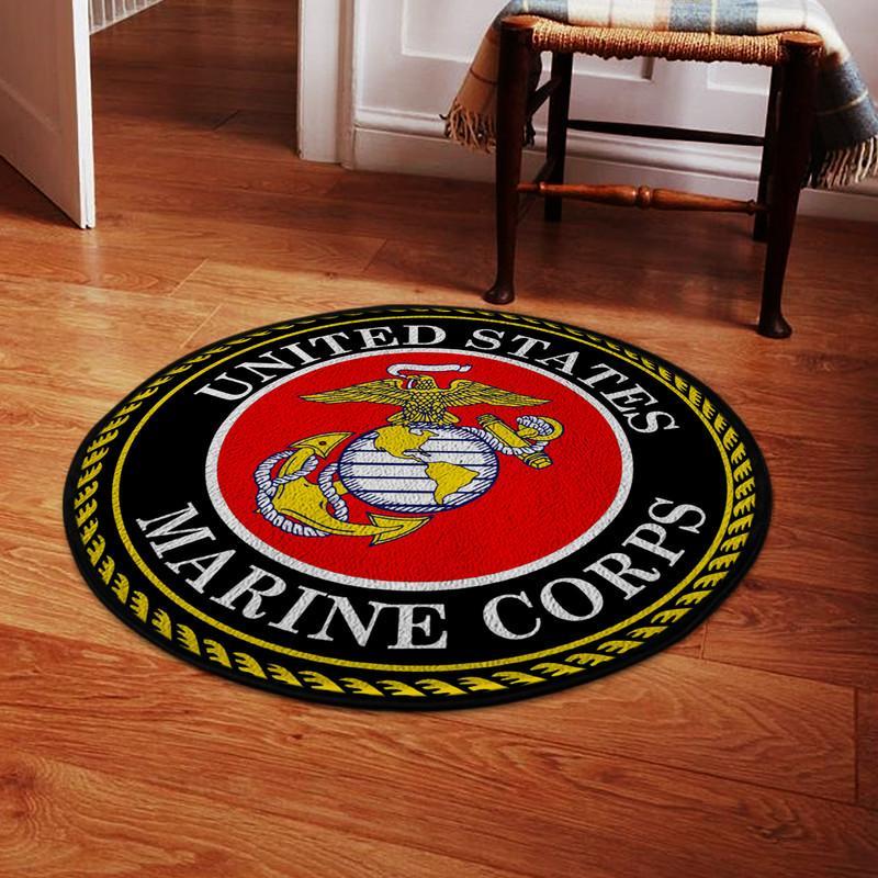 Usmc United State Marine Corps Living Room Round Mat Circle Rug 05151