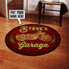 Personalized Dad's Garage Living Room Round Mat Circle Rug 05296