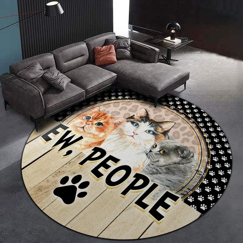Ew People Cat Living Room Round Mat Circle Rug 07245
