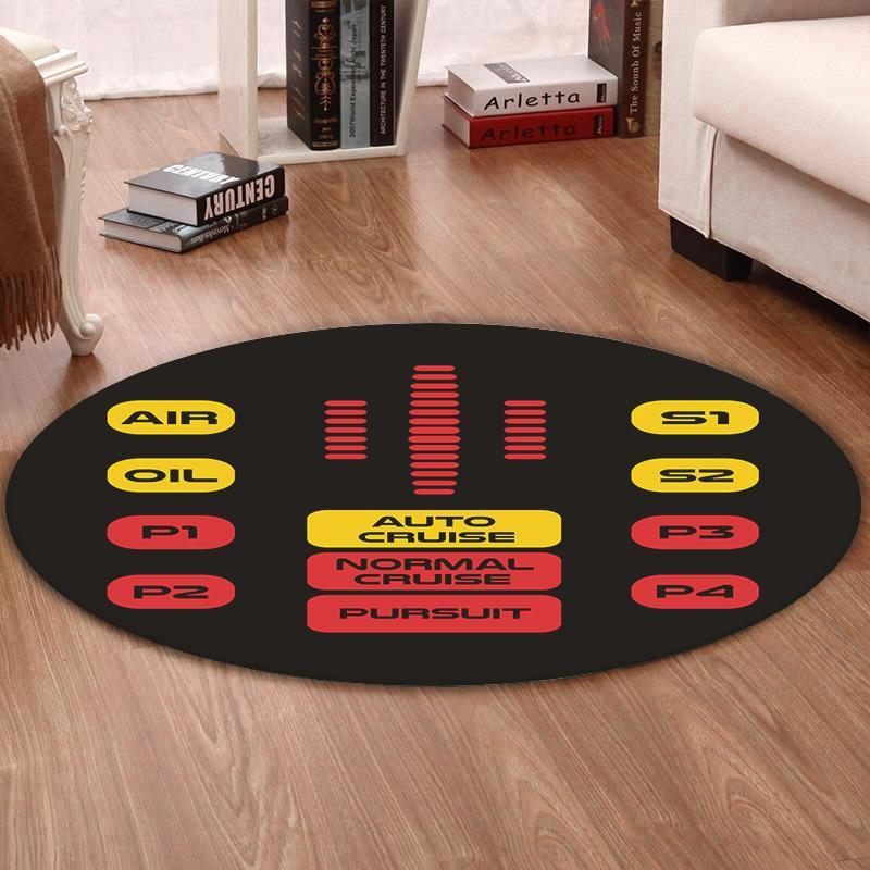 Krider Living Room Round Mat Circle Rug Knight Rider Kitt Trans Am 02273