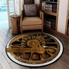 Locomotive Living Room Round Mat Circle Rug Locomotive Drive Wheel 04549