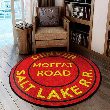 Dslmrr Living Room Round Mat Circle Rug Denver And Salt Lake Moffat Rail Road 04722