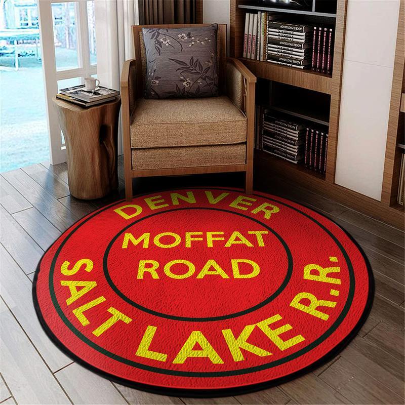Dslmrr Living Room Round Mat Circle Rug Denver And Salt Lake Moffat Rail Road 04722