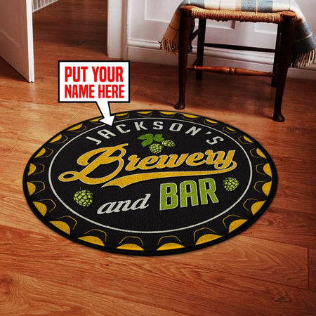 Personalized Brewery Bar Living Room Round Mat Circle Rug 05591