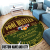 Personalized Pool Hustler Living Room Round Mat Circle Rug 07003
