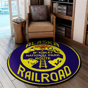 Alaska Living Room Round Mat Circle Rug Alaska Mckinley Railroad 05026