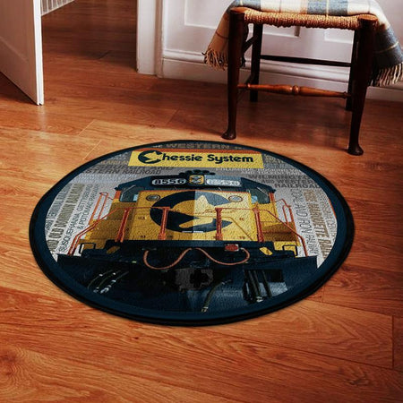 Chessie System Locomotive Rairoad Living Room Round Mat Circle Rug 05205