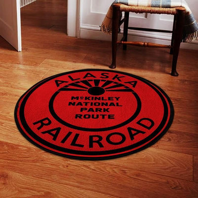 Alaska Living Room Round Mat Circle Rug Alaska Railroad 05062